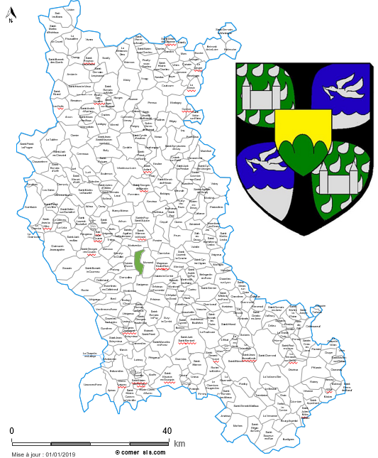 Saint-Paul-d'Uzore_loc et blason