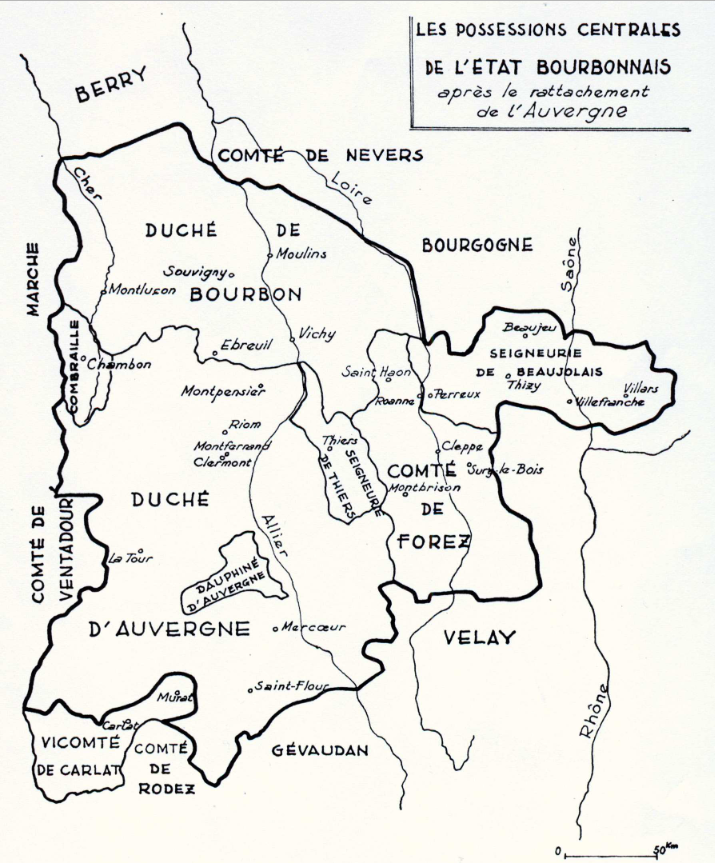 Description des territoire du duc de Boubon